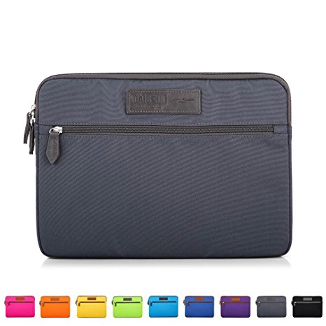 Caison 15.6" Designer Classic Comfort Laptop Sleeve Case Pouch 15.6 inch Notebook Bag Protective Skin Cover Briefcase (Grey)