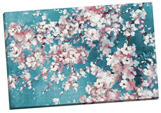 Portfolio Canvas Decor "Into the Cherry Blossom Teal" by Bridges Wrapped/Stretched Canvas Wall Art, 24 x 36"