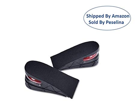 Peselina 2 Layers Height Increase Lift Elevator Shoes Insole 2 inches Heels Inserts for Women and Men