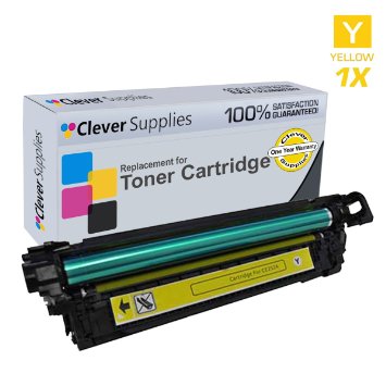 Clever Supplies© Compatible Toner Cartridges Yellow for HP CP3525n (CE252A), HP 504A, COLOR LASERJET CM3530, CM3530FS, CP3525, CP3525N, CP3525DN, CP3525X, CP3520, CM3530FS MFP, CM3530MFP, Yellow