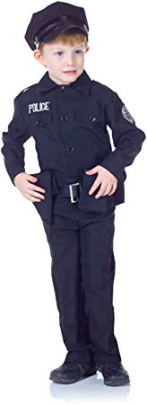 Underwraps Children's Police Uniform Costume Set - Black, Small (4-6)