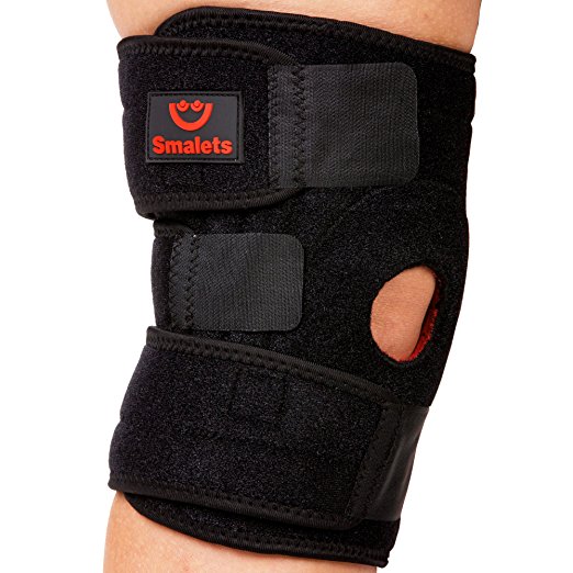Smalets Best Knee Brace Support For Arthritis, ACL, LCL, MCL -Side Stabilizers Open Patella- Protects Against Further Knee Damage- One Size Adjustable