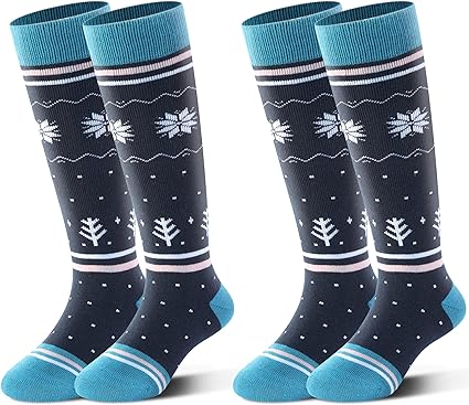 HIGHCAMP Kids Ski Snow Socks,2 Pairs for Snowboard Skating Skiing Boys Girls Toddler Winter Outdoor Sports