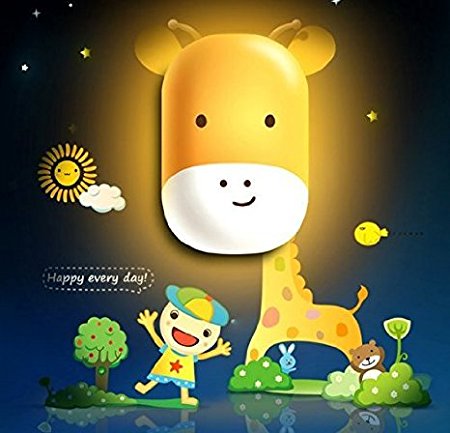 BH Body Cute Kids Plug-in Wall Sensor Night Light Lamp Giraffe