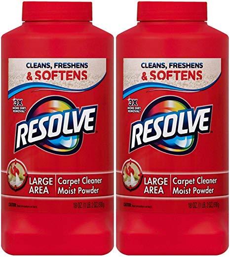 Resolve Carpet Cleaner Moist Powder, 18 Ounce (Pack of 2)