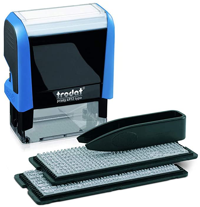 Trodat Printy 4912 Typo Self Inking Rubber Stamp – DIY with 4 Lines Text, Black, 47 x 18 mm