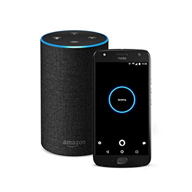 Moto X (4th Generation) - with hands-free Amazon Alexa – 32 GB - Unlocked – Super Black - Prime Exclusive with Echo (2nd Generation) - Charcoal