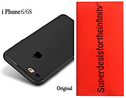 SuperdealsForTheinfinity iPhone 6 / 6s Black Soft Silicon Logo Cut iPhone Black Cover Case for Theinfinity