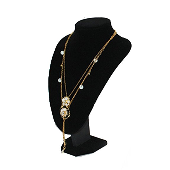 Premium Quality Black Velvet Necklace Bust Jewelry Showcase Display 11H