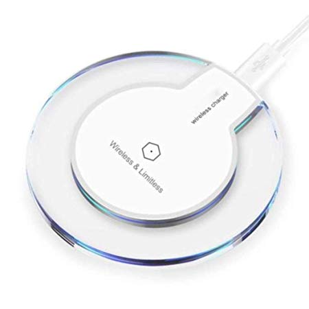 [2019 Upgraded] Fast Wireless Charger, Qi Wireless Charger Pad Compatible Apple iPhone X iPhone 8/8 Plus Samsung Note 8 S8/S8 Plus/S7/S7 Edge/S6 Universal Wireless Charger Stand (White, Standard)