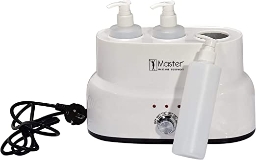 Master Massage 3 Bottle Massage Oil&Lotion Warmer dispenser, Electric Massage Oil Heater, 3 Standard 8 Oz Bottles SPA Oil Warmer Kit, For Massage/Beauty/SPA/Massage, Automatic Temperature Control