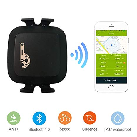 TAOPE Ant  Bluetooth Bike Speed Cadence Sensor Waterproof for iPhone Android and Bike Computers