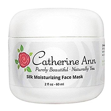 Silk Moisturizing Face Mask For Dry Skin - Hydrating Calming Mask with Hyaluronic Acid Amino Acids and Aloe Vera - 72% Organic - Doubles as a Cooling Gel Eye Mask - by Catherine Ann