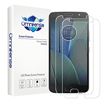 Moto G5S Plus Screen Protector, Omnifense Tempered Glass Screen Protector [Case Friendly] for Motorola G5S Plus, (2-Pack)