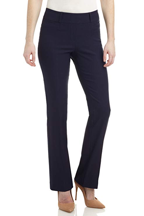 Rekucci Women's Ease In To Comfort Fit Barely Bootcut Stretch Pants