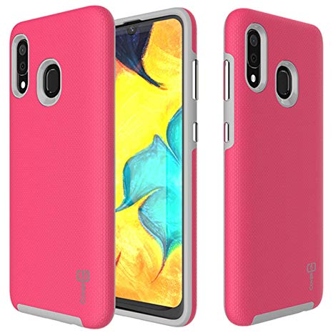 CoverON Slim Protective Hybrid Rugged Series for Samsung Galaxy A30 / Galaxy A20 Case, Hot Pink