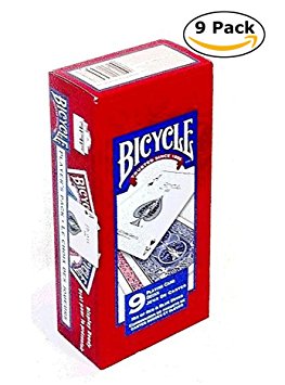 Bicycle Poker Size Standard Index Playing Cards (RED & BLUE, 9 DECKS)