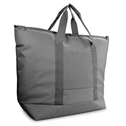 DALIX 25" Large Cooler Tote Bag w/ Zipper Insulated in Gray