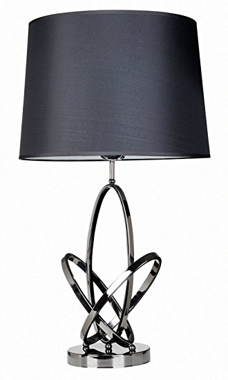 Elegant Designs LT1006-CHR Mod Art Polished Chrome Table Lamp with Black Shade
