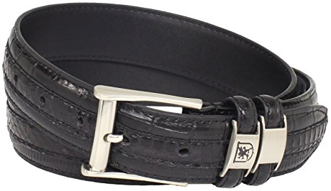 Stacy Adams Men's 32mm Genuine Leather Lizard Skin Print Belt With Buckle