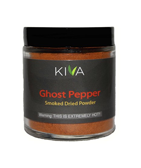 Kiva Gourmet Smoked, Ghost Chili Pepper Powder (Bhut Jolokia) - Wide Mouth Jar (packaging may vary)
