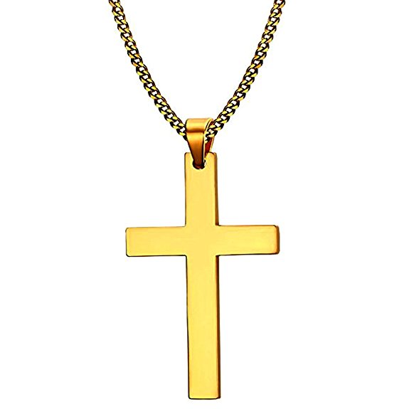 Cross Necklace, Quantum 3mm Stainless Steel Pendant Chain for Men Women