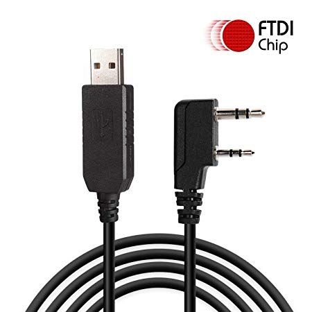 Radioddity PC001 FTDI USB Programming Cable, Plug and Play, Compatible with Baofeng UV-5R BF-888S BF-F8HP Radioddity R2 GA-2S H-777 RT21 RT22 Kenwood TYT Two Way Radio