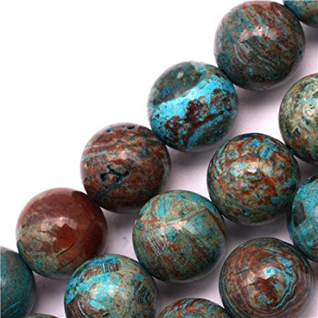 GEM-inside 8mm Round Smooth Dyed Blue Sea Sediment Jasper Jewelry Making Beads 15 Inches