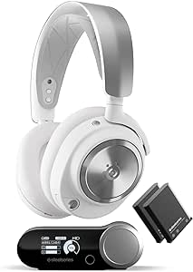 SteelSeries Arctis Nova Pro Wireless Blanc - Casque Gaming Multi-système - Haut-parleurs magnétiques en néodyme - ANC - Autonomie illimitée - Micro ClearCast Gen 2 - PC, PS5, PS4, Switch, Mobile