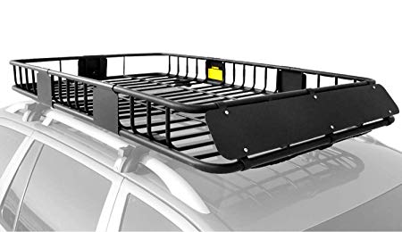 XCAR Roof Rack Carrier Basket Rooftop Cargo Carrier with Extension Black Car Top Luggage Holder 64"x 39"x 6" Universal for SUV Cars