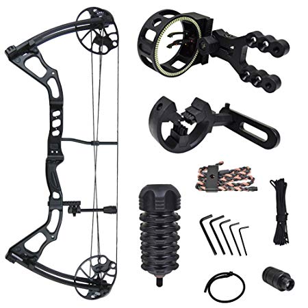 iGlow 15-70 lbs Black/Green/Camouflage Camo Archery Hunting Compound Bow 175 150 60 55 30 lb Crossbow