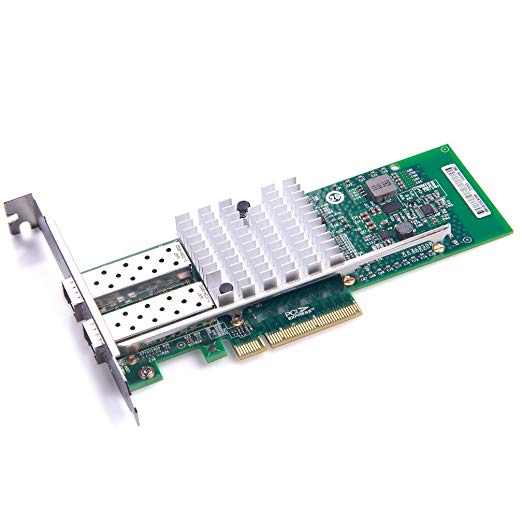10Gb Ethernet Network Adapter Card- for Intel 82599ES Controller X520-DA2 Network Interface Card (NIC) PCI Express X8, Dual SFP  Port Fiber Server Adapter