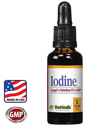 Iodine Lugol’s Solution 5% 1 Oz Glass Bottle With Dropper &gt;99% Pure, Made In The USA