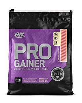 OPTIMUM NUTRITION Pro Gainer Weight Gainer Protein Powder, Strawberry Cream, 10.19 Pounds (Packaging May Vary)