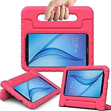 AVAWO Kiddie Case for Samsung Galaxy Tab E Lite 7.0" - Shockproof Case Light Weight Kids Case Super Protection Cover Handle Stand Case for Children for Samsung Galaxy Tab E Lite 7-Inch Tablet, Rose