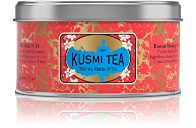 Kusmi Tea - Russian Morning N°24 - Russian Black Tea Blend Made with Chinese and Ceylon Black Tea - 4.4oz of All Natural, Premium Loose Leaf Black Tea Blend in Eco-Friendly Metal Tin (50 Servings)