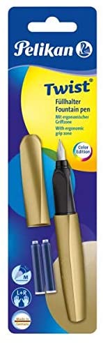 Twist Fountain Pen (Universal for Right and Left Hands) Pure Gold