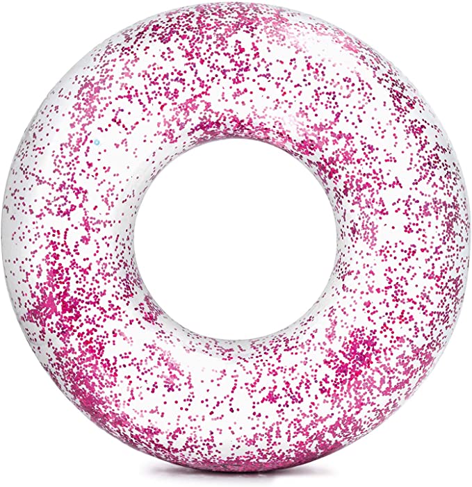 Intex Transparent Glitter Tube Inflatable Swimming Pool Float Raft Ring