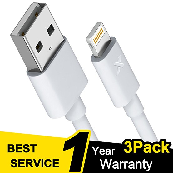 Xcords Lightning Cable Size Varation 3 Pack (3FT)