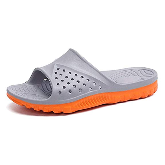 WODEBUY Men's Shower Sandals Antislip Fast Dry Flilp Flop Flats Bathroom and Gym Slider Sandals for Men