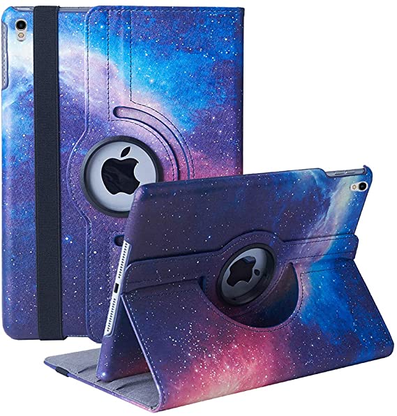 Hsxfl New iPad Air 3 Case 2019(3rd Gen)/iPad Pro 10.5 2017 Case- 360 Degree Rotating Adjustable Multiple Stand Smart Cover Case with Auto Sleep Wake for Apple iPad 10.5" Case(Galaxy)