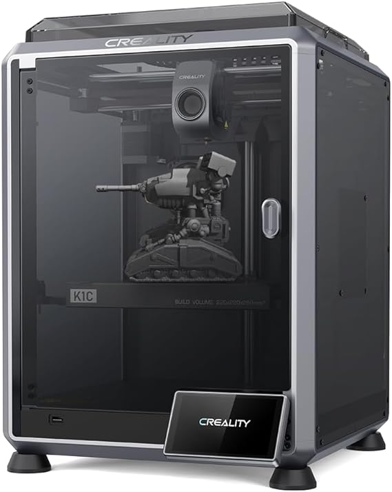 2024 New Version Creality K1C 3D Printer, 600mm/s Fast Printing Speed, Clog-Free Direct Extruder and Tri-Metal Nozzle Support 300℃ Printing and Carbon Fiber Filament, with Auto Leveling and AI Camera