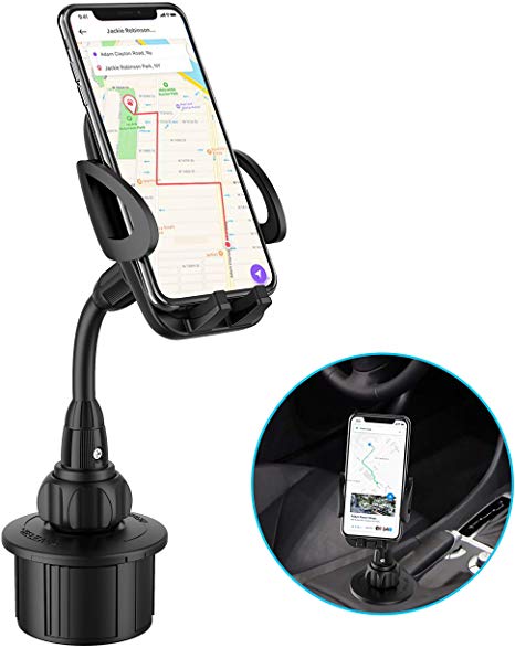 Cup Holder Phone Mount for Car, Adjustable Flexible Neck Car Phone Cradle Mount 360°Rotatable Cell Phone Holder for iPhone Xs/X/Xs Max/XR/8/7 Plus/6/Samsung Note 9/Galaxy S8/S7 Edge,Huawei,GPS etc.