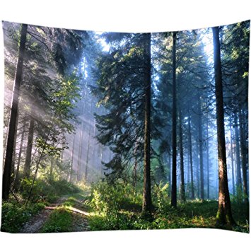 Nature and the Forest's Ultimate Landscape Enjoy this Visual Feast Home Decoration Tapestry (Green, 78Wx59L)