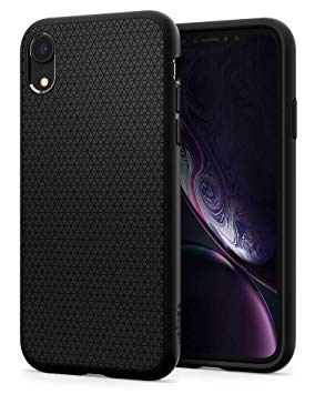 Spigen [Liquid Air] iPhone Xr Case 6.1 inch with Light but Durable Flexible Protection with Geometric Pattern for iPhone Xr (2018) 6.1 inch - Matte Black