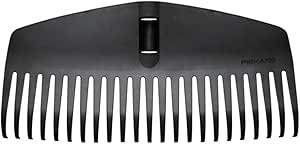 Fiskars Tête de Balai à Gazon, 23 Dents, Compatible avec Fiskars Solid Manche, Largeur : 42 cm, Dents en Plastique, Noir, M, Solid, 1063089