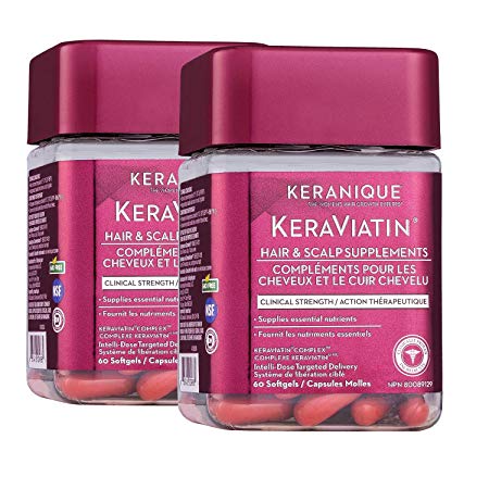 Keranique KeraViatin Hair & Scalp Health Supplement, Clinical Strength, Biotin, Vitamin B, 120 Softgels