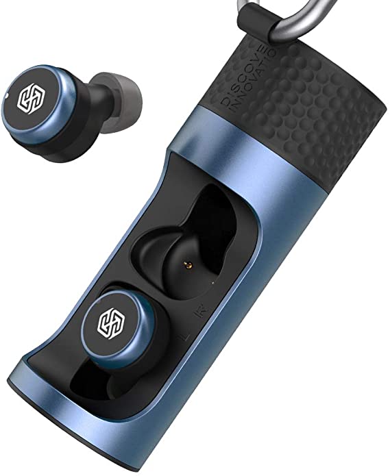 Nillkin Wireless Earbuds Bluetooth 5.0 Apt-X TWS Stereo Sport Earbuds QCC3020 IPX5 Waterproof HiFi in-Ear Headphones in Ear Built in Mic Headset Premium Sound with Deep Bass for Sport（Blue）