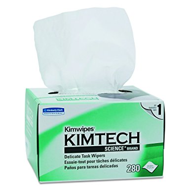 Kimtech 34155CT Kimwipes, Delicate Task Wipers, 1-Ply, 4 2/5 x 8 2/5, 280 per Box (Case of 60 Boxes)