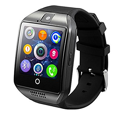 Smart Watch, KKCITE Bluetooth Smart Watch Sweatproof Cell Phone SIM 2G GSM with Camera Support Sleep Monitor Push Message Anti lost for Android HTC Sony Samsung LG Google and iPhone Smartphones